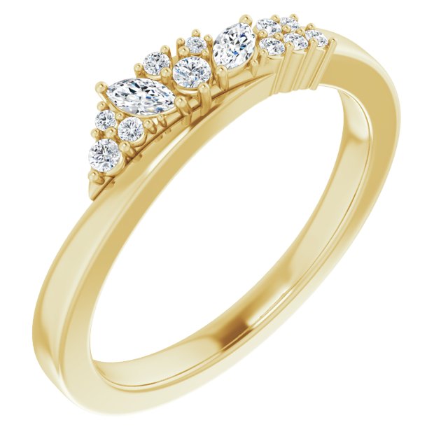 14K Yellow 1/5 CTW Natural Diamond Scattered Ring
